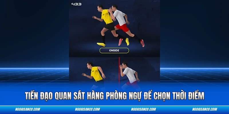 Tiền đạo quan sát hàng phòng ngự để chọn thời điểm